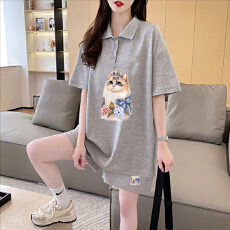 批发官图特价纯棉后包领21支200克2025夏季休闲运动短袖<b class='q'>T</b><b class='q'>恤</b>短裤女套装