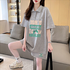 批发官图特价纯棉后包领21支200克2025夏季休闲运动短袖<b class='q'>T</b><b class='q'>恤</b>短裤女套装