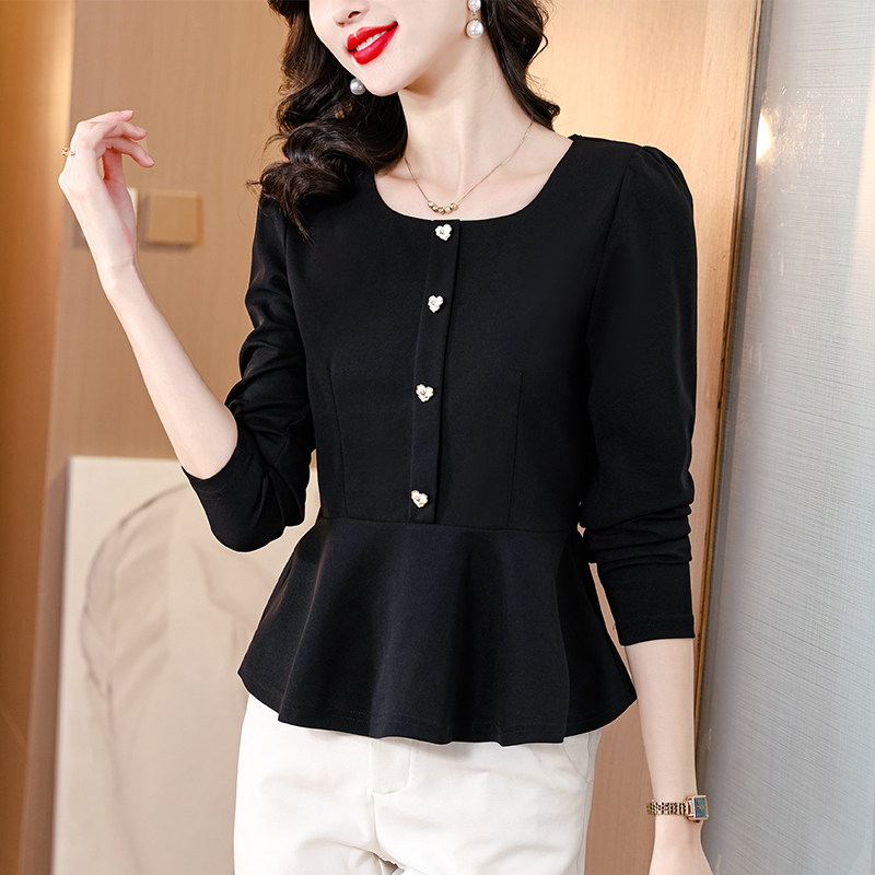 MY11881# 实拍 长袖设计感小众2025秋季新款今年流行法式优雅气质漂亮上衣