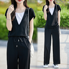 批发实拍 休闲圆领短袖套装2026夏季新款百搭时尚气质<b class='q'>显瘦</b>套装女