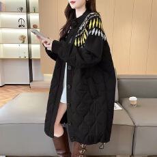 批发2026冬季新品针织拼接棉衣服外套时尚新款<b class='q'>大码</b>宽松中长款<b class='q'>大码</b>女装