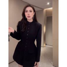 批发2025秋<b class='q'>冬</b>新款韩版气质黑色收腰西装外套女装小众百搭宽松时尚上衣