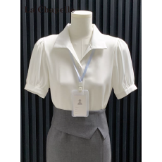 批发白色蝴蝶结短袖衬衫女夏季2026新款气质宽松<b class='q'>职业</b>正装衬衣