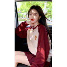 批发爆款秋季新款韩版时尚拼色小熊刺绣<b class='q'>卫衣</b>女气质<b class='q'>宽松</b>百搭上衣女