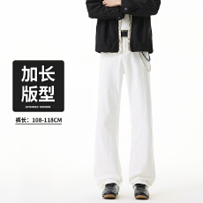 批发高个子加长版秋款美式潮牌痞帅泥土黄色裤子宽松直筒牛仔长裤