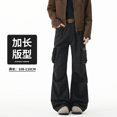 批发高个子加长秋款美式垂坠感设计宽松直筒西裤潮牌男女同款休闲西裤
