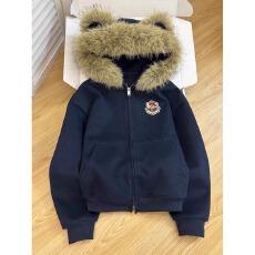 批发BEETLE TOWN<b class='q'>小熊</b>耳朵毛领开衫外套女2025新款秋冬装休闲连帽<b class='q'>卫衣</b>