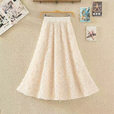 批发非实拍 2026春秋新款立体玫瑰花朵网纱<b class='q'>半身裙</b>高腰a<b class='q'>字</b><b class='q'>裙</b>纱<b class='q'>裙</b><b class='q'>长</b><b class='q'>裙</b>女