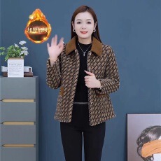 批发加绒加厚保暖外套2025冬季新款中老年妈妈装<b class='q'>女</b>士时尚洋气短款夹克