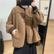 批发豹纹内里羊羔毛外套女<b class='q'>欧洲站</b>2025秋装新款欧货女装皮毛一体上衣潮