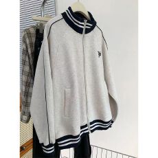 批发美式撞色立领棒球服外套女春秋2025新款卫衣早秋开衫<b class='q'>夹克</b>宽松上衣