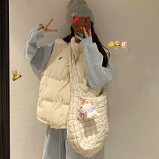 批发羽绒棉服立领马甲女<b class='q'>秋</b>冬季2025新款套装加厚保暖宽松坎肩背心外套