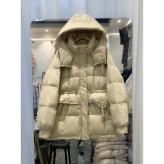 批发<b class='q'>特价</b>白鸭绒小个子<b class='q'>羽绒服</b>女中长款2025冬季新款韩版宽松收腰外套潮