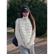 批发白鸭绒针织立领拼接羽绒服女短款2025<b class='q'>秋</b>冬季新款小个子轻薄外套