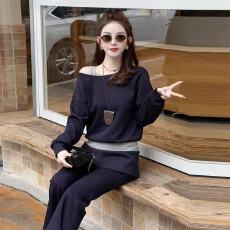 批发时尚休闲套装女2026<b class='q'>春</b>季新款洋气显瘦露肩卫衣背心阔腿裤四件套潮