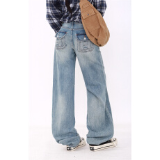 批发<b class='q'>实拍</b> 高腰直筒垂感牛仔<b class='q'>裤</b>女宽松显瘦百搭长<b class='q'>裤</b>子2026加绒加厚新款