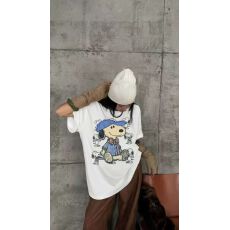 批发韩国东大门秋季新款美式复古时尚印花短袖T恤女休闲百搭显瘦上衣