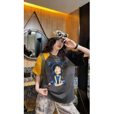 批发韩国东大门秋季新款美式复古时尚印花短袖T恤女休闲百搭显瘦上衣