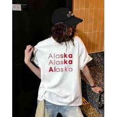 批发韩国东大门秋季新款美式复古时尚印花短袖T恤女休闲百搭显瘦上衣