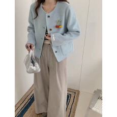 批发韩系小香风双面羊绒大衣女短款<b class='q'>秋</b>冬新款小个子高级感羊毛呢外套