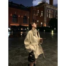 批发Echoone 缪斯之语 双面羊毛大衣女冬季韩系百搭<b class='q'>显瘦</b>呢子长款外套