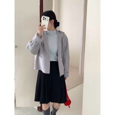 批发2026新款连帽拉链双面羊毛大衣女小个子韩版百搭宽松羊驼毛呢外套