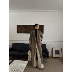 批发2026秋季新款苏力羊绒大衣女长款西装领通勤气质宽松扩版羊毛外套