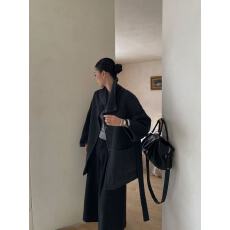 批发2026新品小个子专属双面羊毛大衣女韩系宽松系带羊毛外套短款
