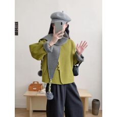 批发斯卡露2026秋冬新款双面羊毛大衣女短款小个子韩版宽松羊毛呢韩系