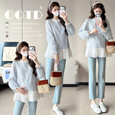 批发2026春季新款孕妈韩系慵懒风宽松减龄可哺乳<b class='q'>孕妇</b><b class='q'>大码</b>上衣