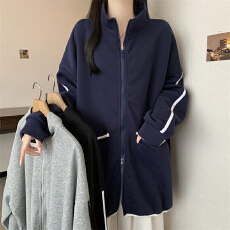 批发<b class='q'>大码</b>卫衣女秋季慵懒风胖MM宽松运动外套女百搭开衫休闲棒球服上衣