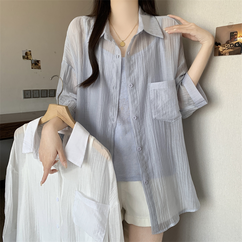 빅 사이즈 파란색 반팔 셔츠 투피스 세트 여름 지방 mm 허리 수축 슬림해 보이는 Chic 맨위 다용도 슬립 세트