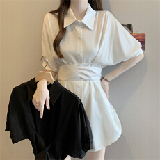 批发大码黑色衬衫套<b class='q'>装</b>女2026<b class='q'>新款</b>夏季爆款小个子衬衣百搭短<b class='q'>裤</b>两件套