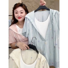 批发胖MM大码<b class='q'>女装</b>多巴胺刺绣假两件短袖衬衫上衣夏季新款