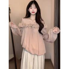 批发雪纺<b class='q'>衬衫</b>荷叶花边女秋