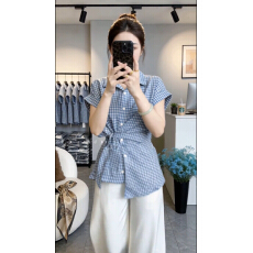 批发<b class='q'>不规则</b>系带衬衫上衣女