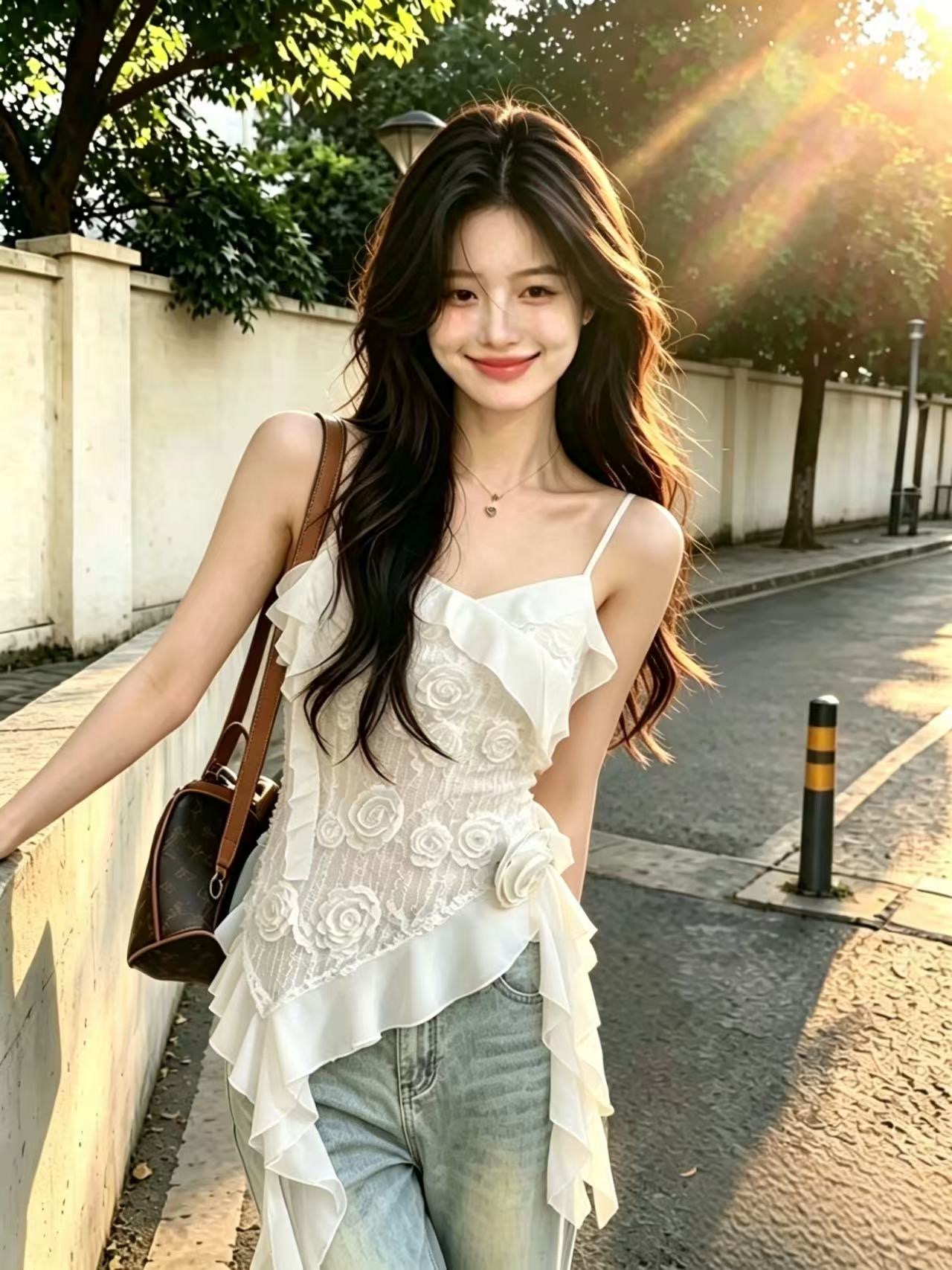 화이트 불규칙 슬립 맨위 여성