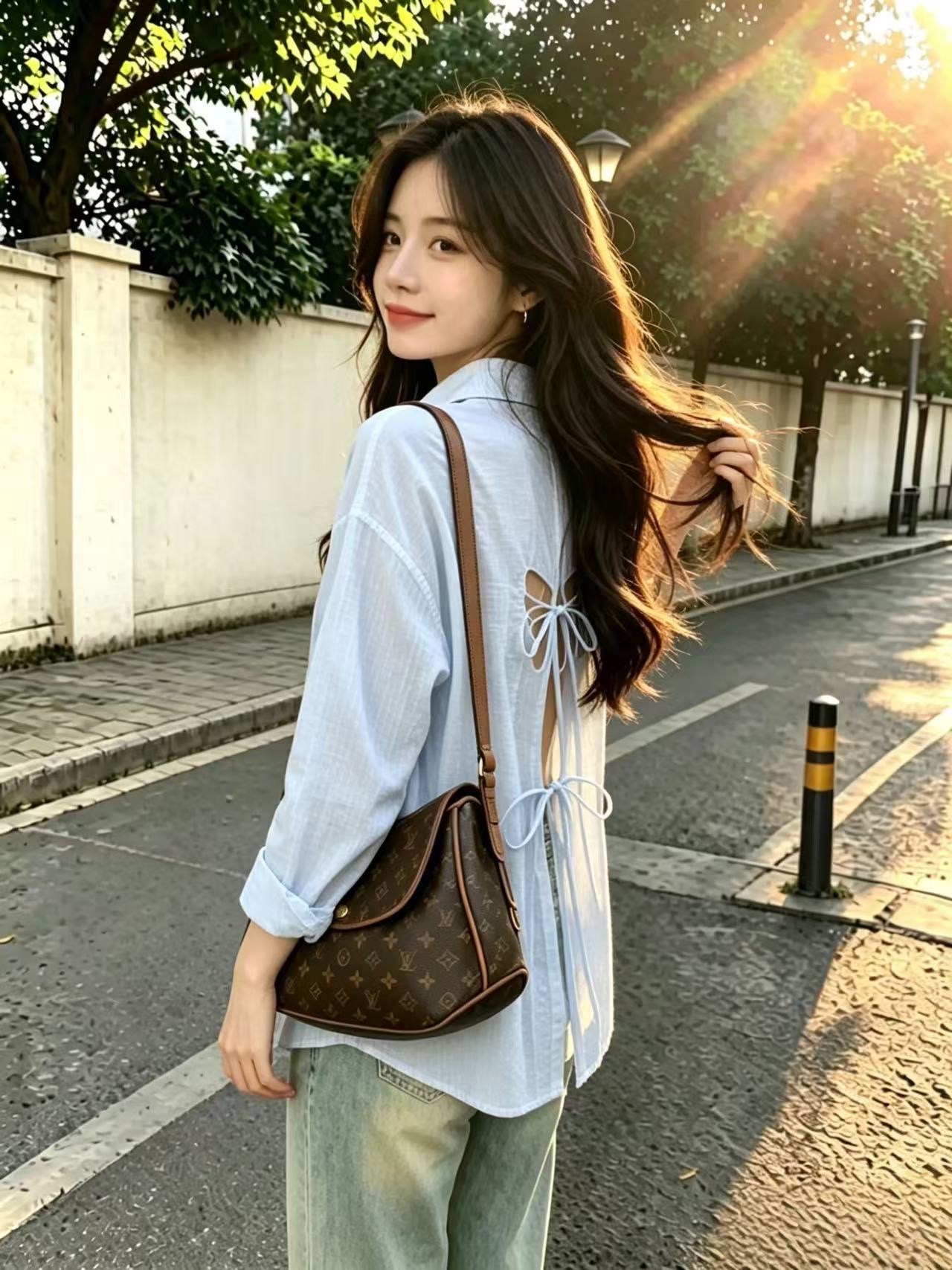 뒤로 홀로우 아웃 트임 자외선 차단 셔츠 맨위 여성