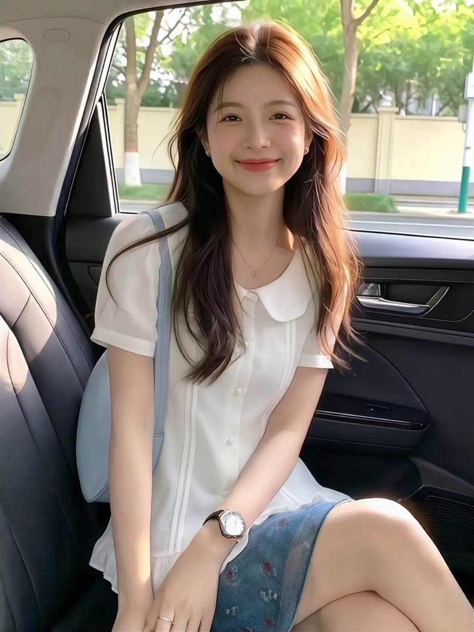 베이비 칼라 프릴 패치워크 셔츠 맨위 여성