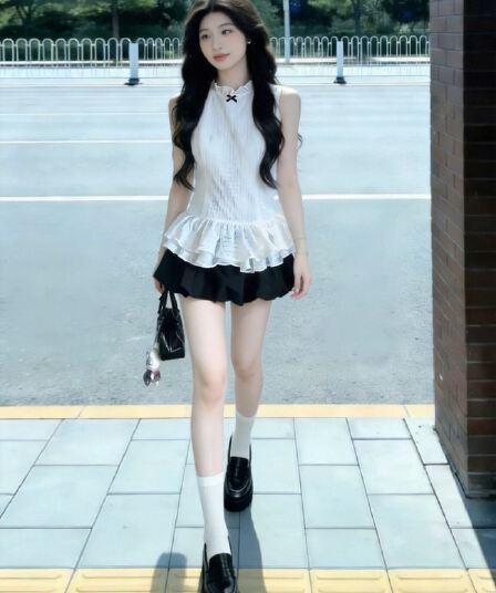 민소매 체크무늬 셔츠 맨위 여성