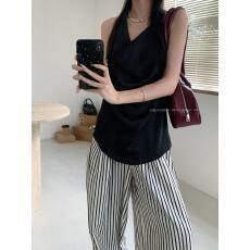 批发荡领无袖挂脖露背上衣女