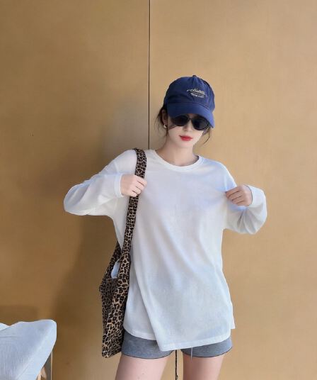 가을 기초 라운드 넥 풀오버 기본 셔츠