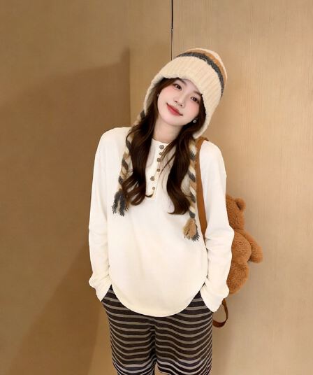 가을 미니멀리즘 불규칙 버클 업 의류 여성