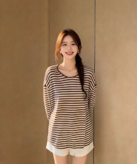 가을 스트라이프 자외선 차단 블라우스 맨위