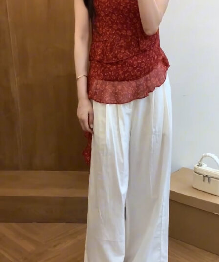 불규칙 프릴 꽃 슬립 맨위
