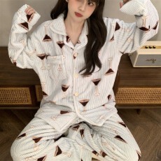 批发实拍~冬季新款酒杯碎花加厚法兰绒开衫睡衣女简约<b class='q'>韩版</b>ins家居服