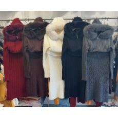 批发冬季女装新款纯欲包臀半身裙+拉链上衣<b class='q'>外套</b>连帽毛毛针织套装