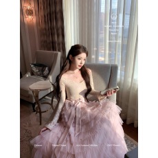 批发Catyears猫年 粉荔漫舞~复古法式蕾丝蓬松蛋糕裙摆<b class='q'>连衣裙</b>加绒