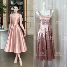 批发春日部初恋密码轻奢气质法式千金氛围感吊带大裙摆<b class='q'>连衣裙</b>