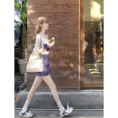 批发实拍实价~设计感蕾丝吊带背心打底双层花边半身裙防晒衬衫三件套